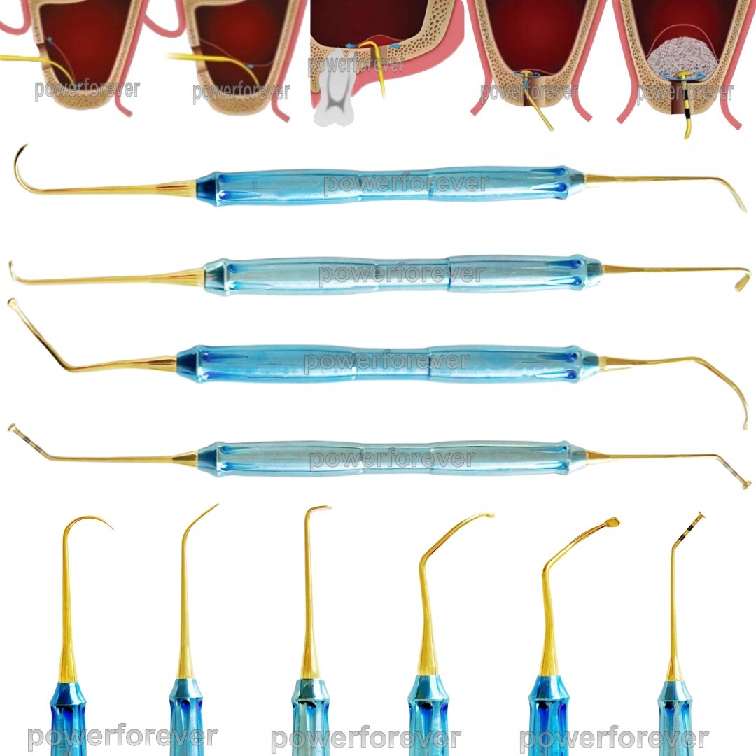 4Sizes Dental DASK Handle Sinus Lift Implant Instruments Membrane Elevator Oral