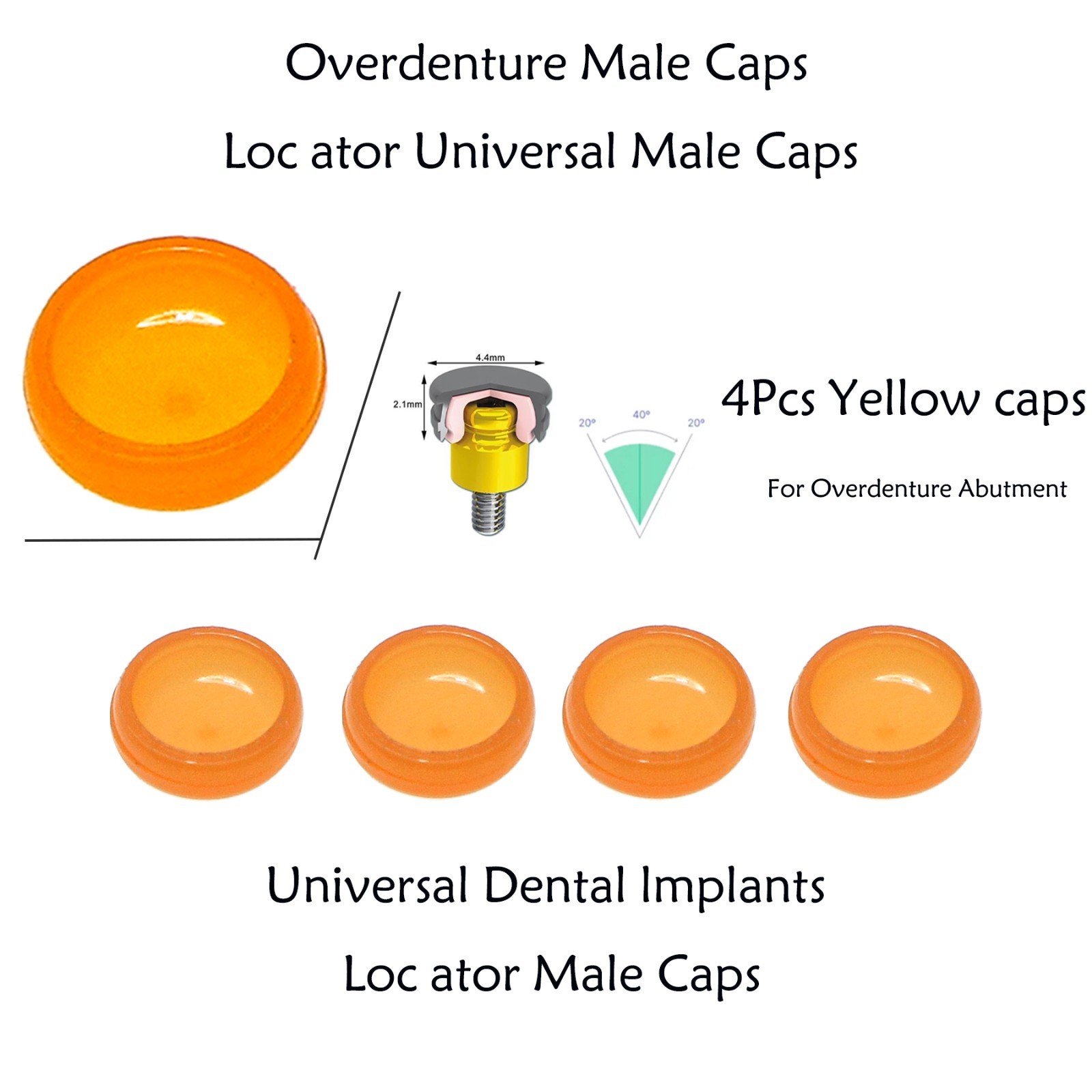 For Nobel Active Locator Attachment Abutment RP 4.3mm Retention Cap Inserts Tool