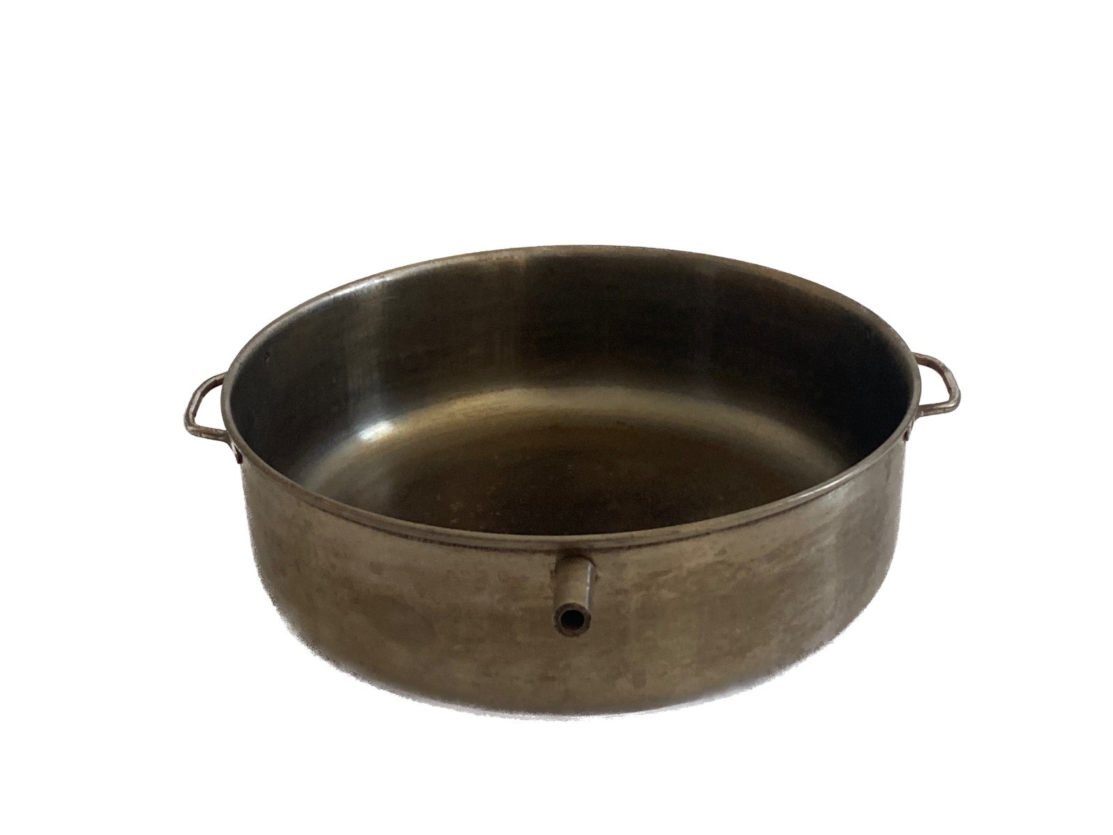 Stainless Water Bath Pan w/ Drain Nozzle & Handles 7-5/8” ID No Lid LAB USE ONLY