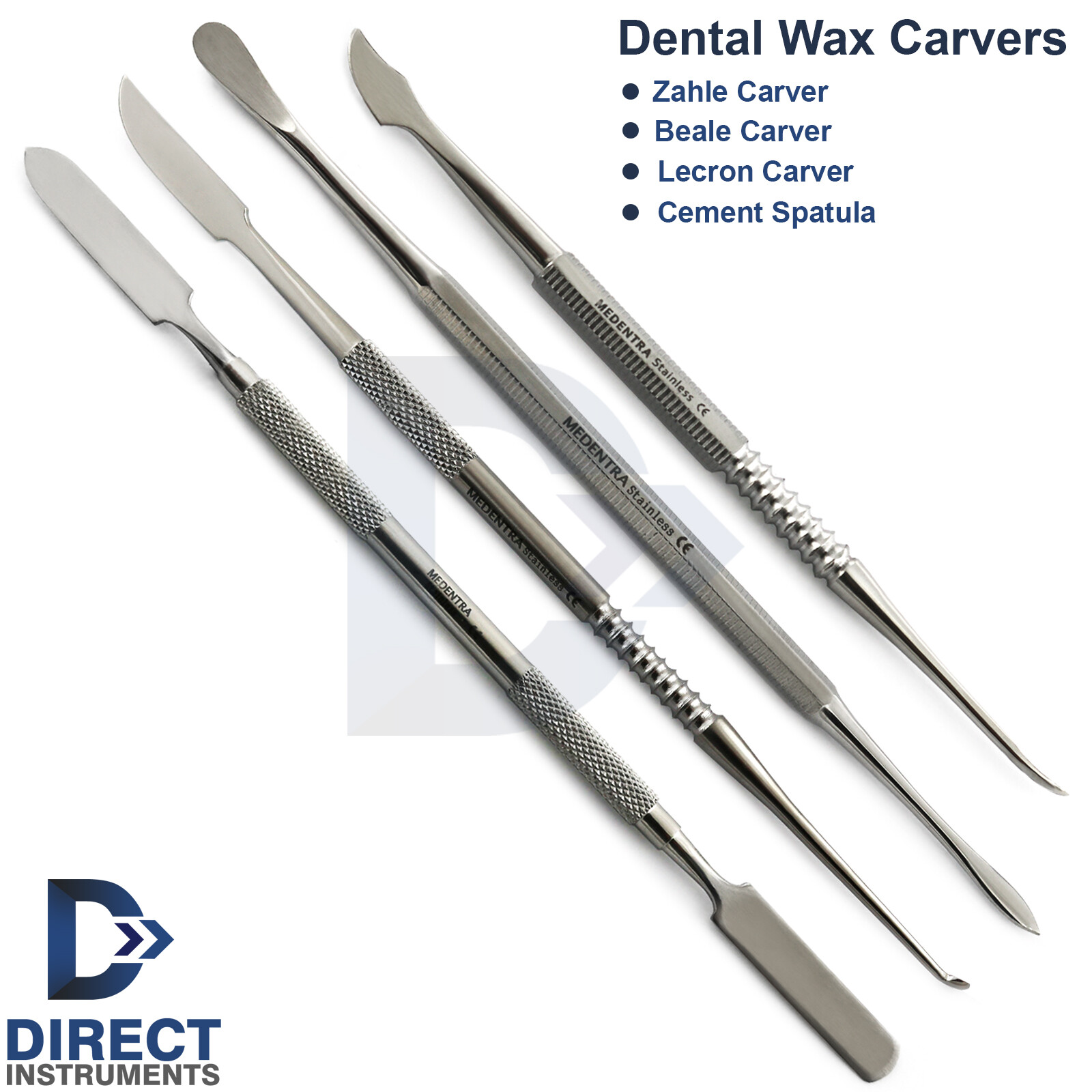 Set Of 4 Waxing Carvers Dental Cement Mixing Spatula Wax Carving Instrument Lab