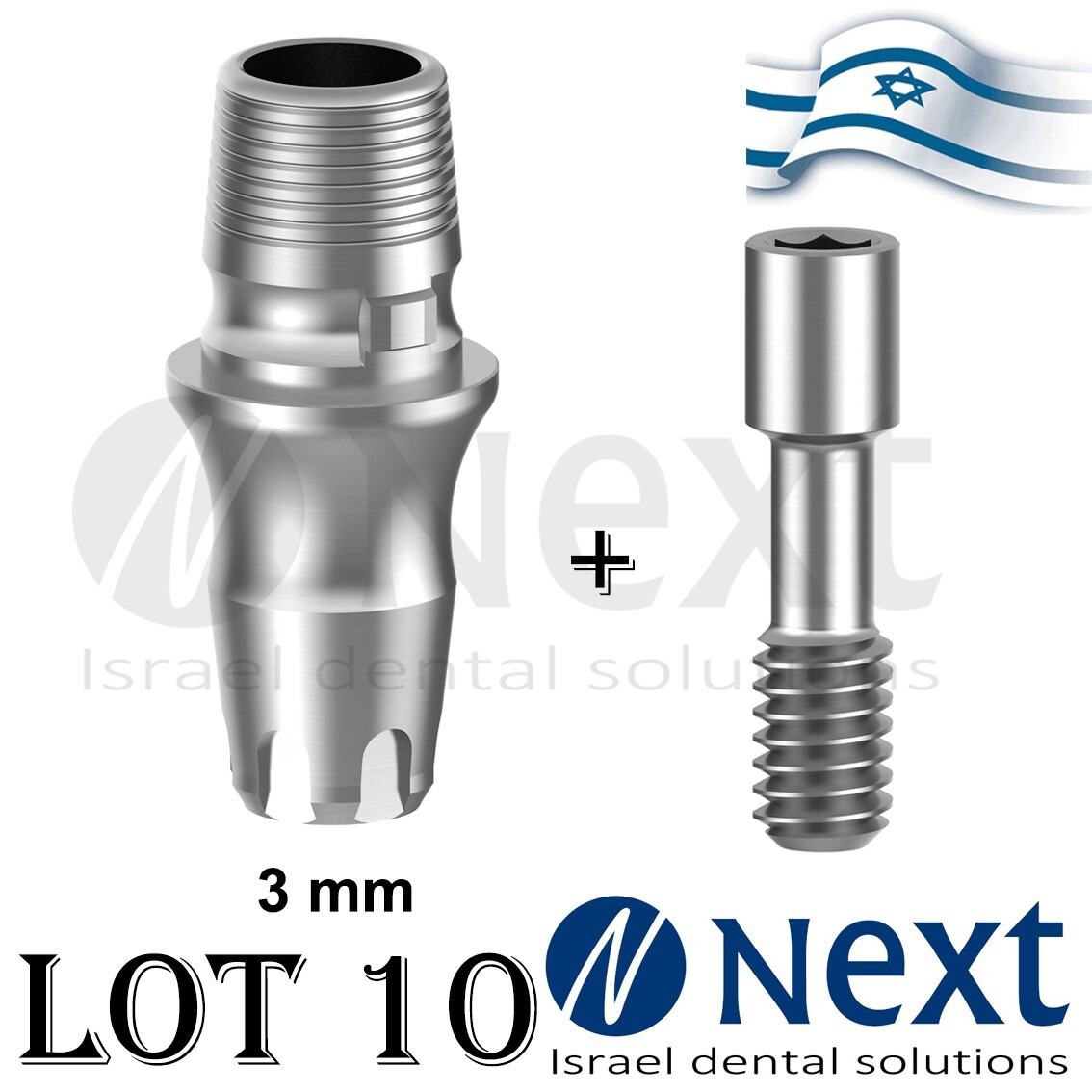 LOTx10 Dental Abutment T-Base CAD/CAM MIS conical C1 V3 SP compatible HEX 3 mm