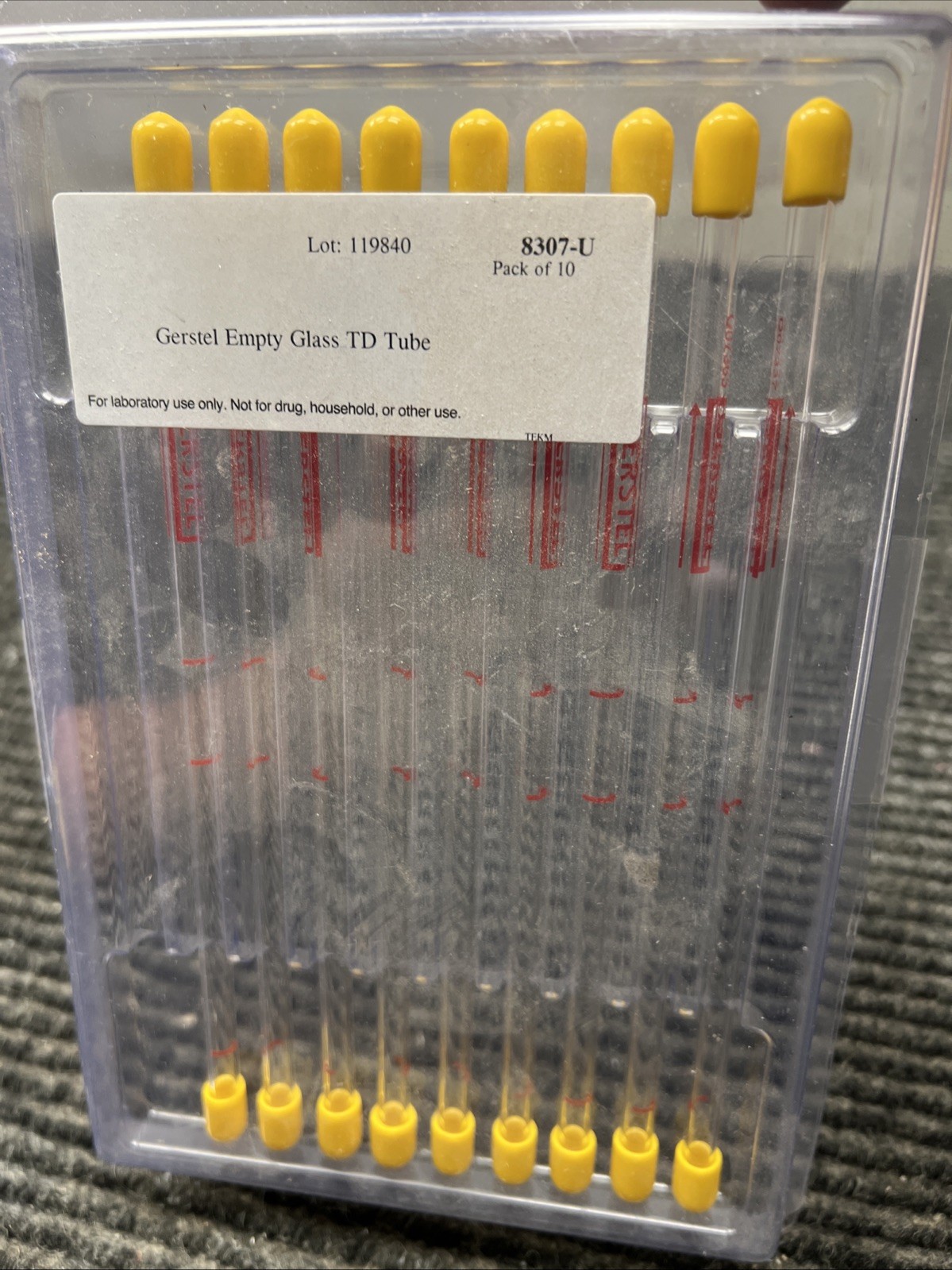 Lot of 9 Gerstel empty glass TD Twister Tube