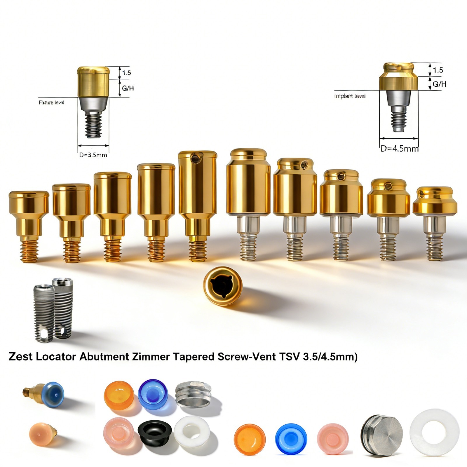 Zest Classic Locator Ti Abutment Multi Implant Overdenture Retention Cap Inserts