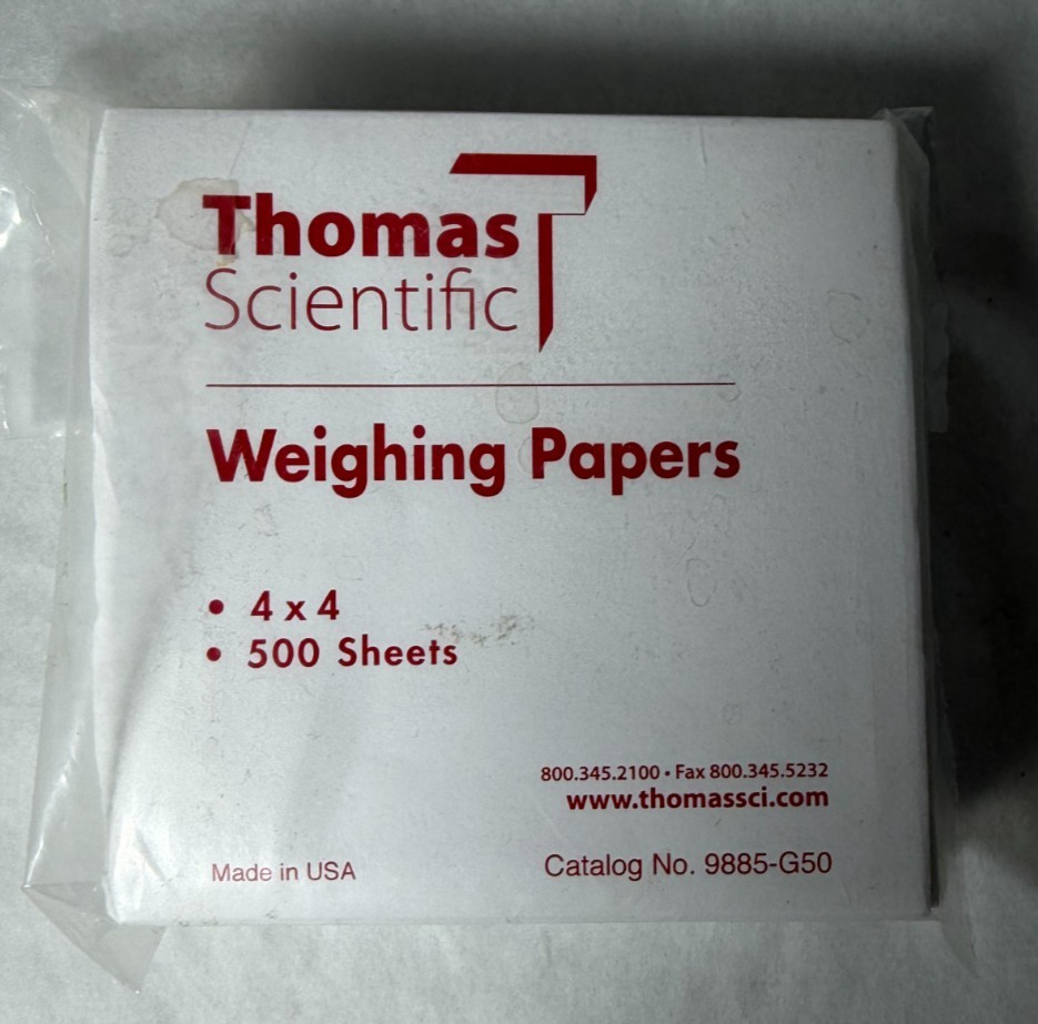 Thomas Scientific Weighing Paper 4″x4″ 500 sheets (9885-G50)