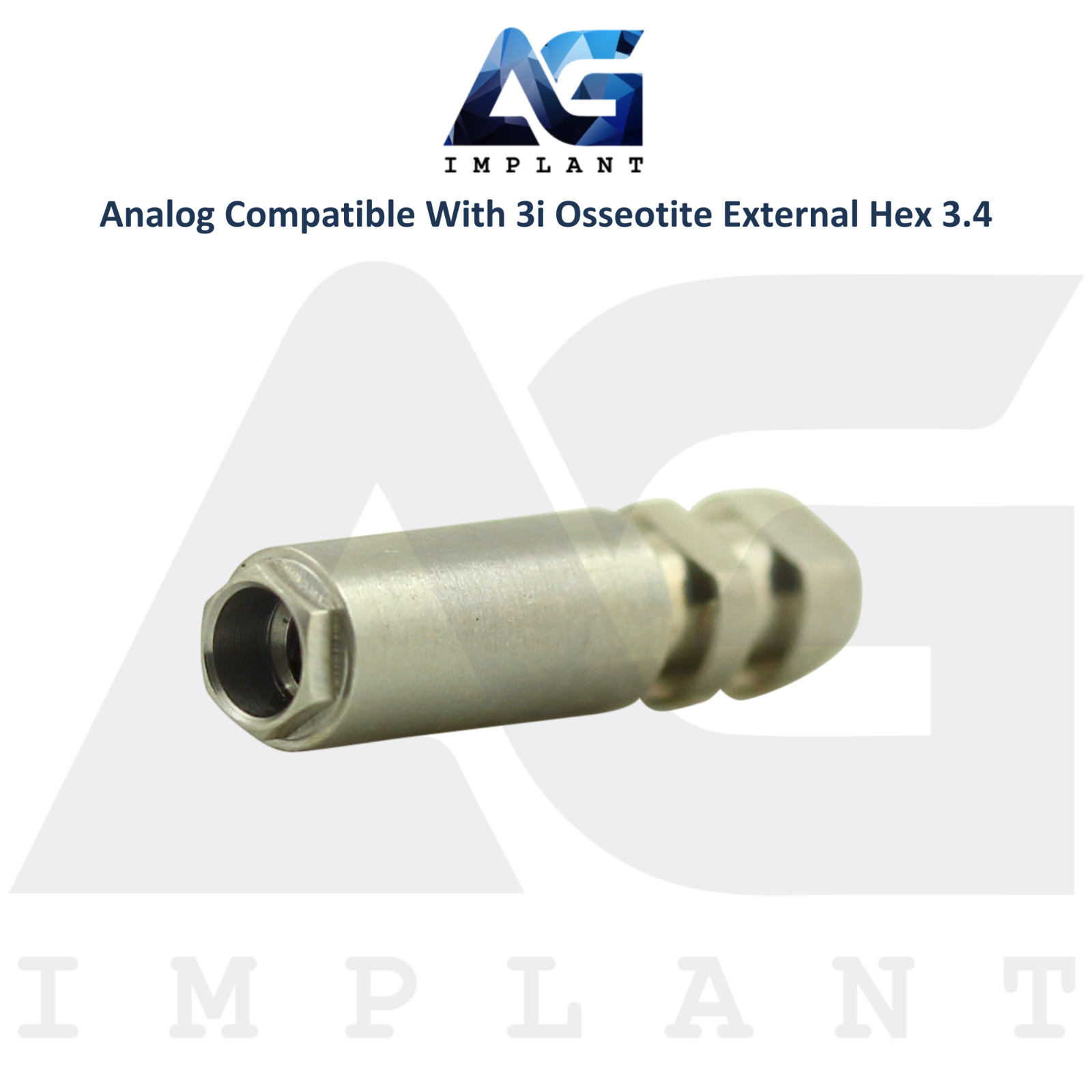 10 Fixture Analog Compatible with 3i Osseotite External Hex Ø3.4mm Dental Lab