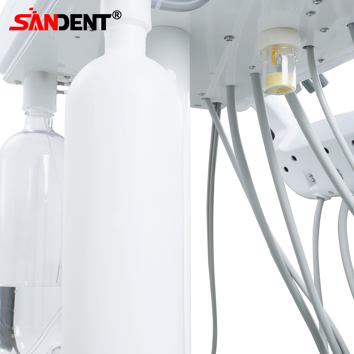 4-HOLE Dental Delivery Mobile Cart Unit Equipment w/compressor Scaler Light