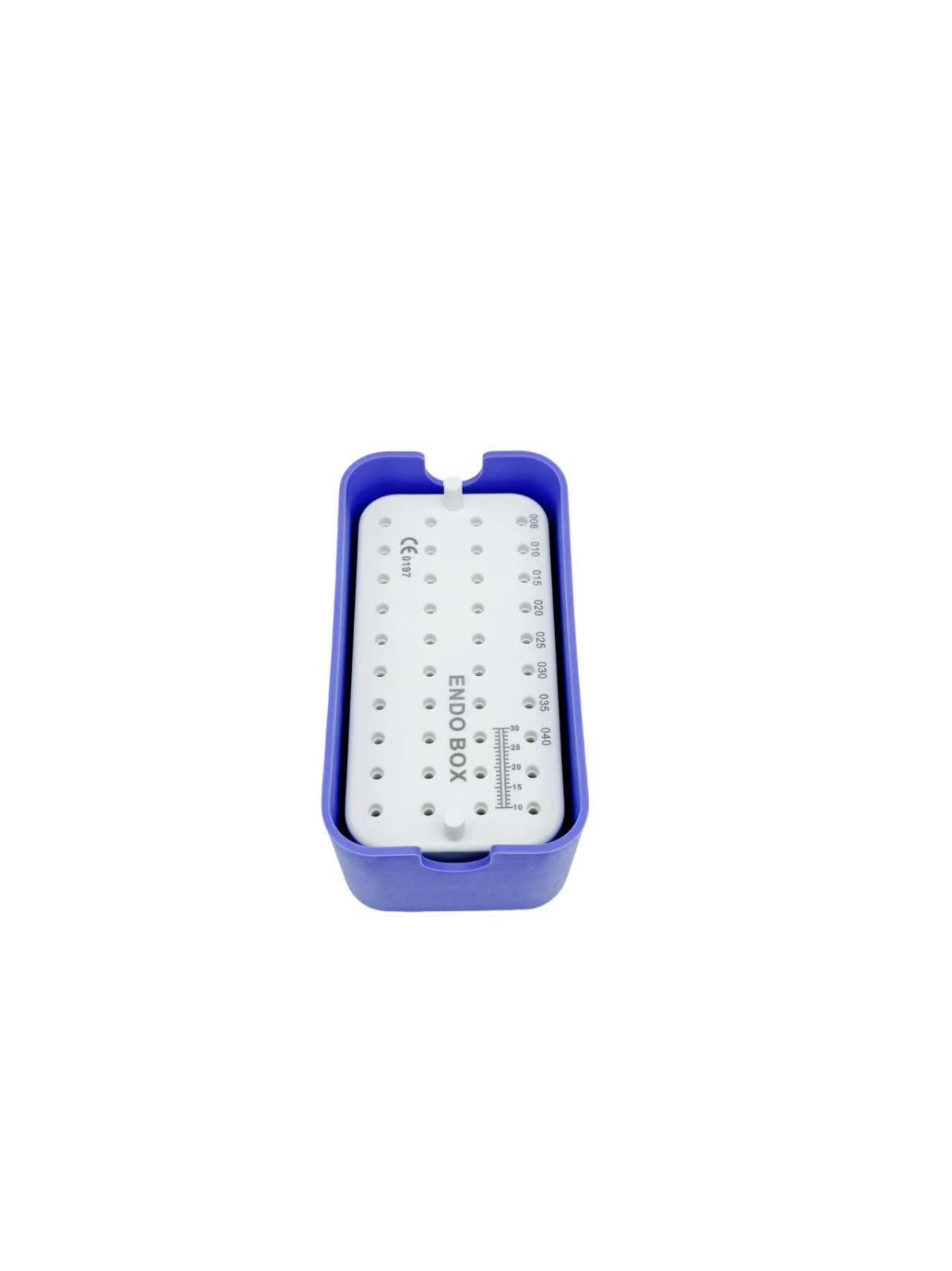 40 Holes Dental Endo Files Bur holder Sterilization Box With Ruler Autoclave