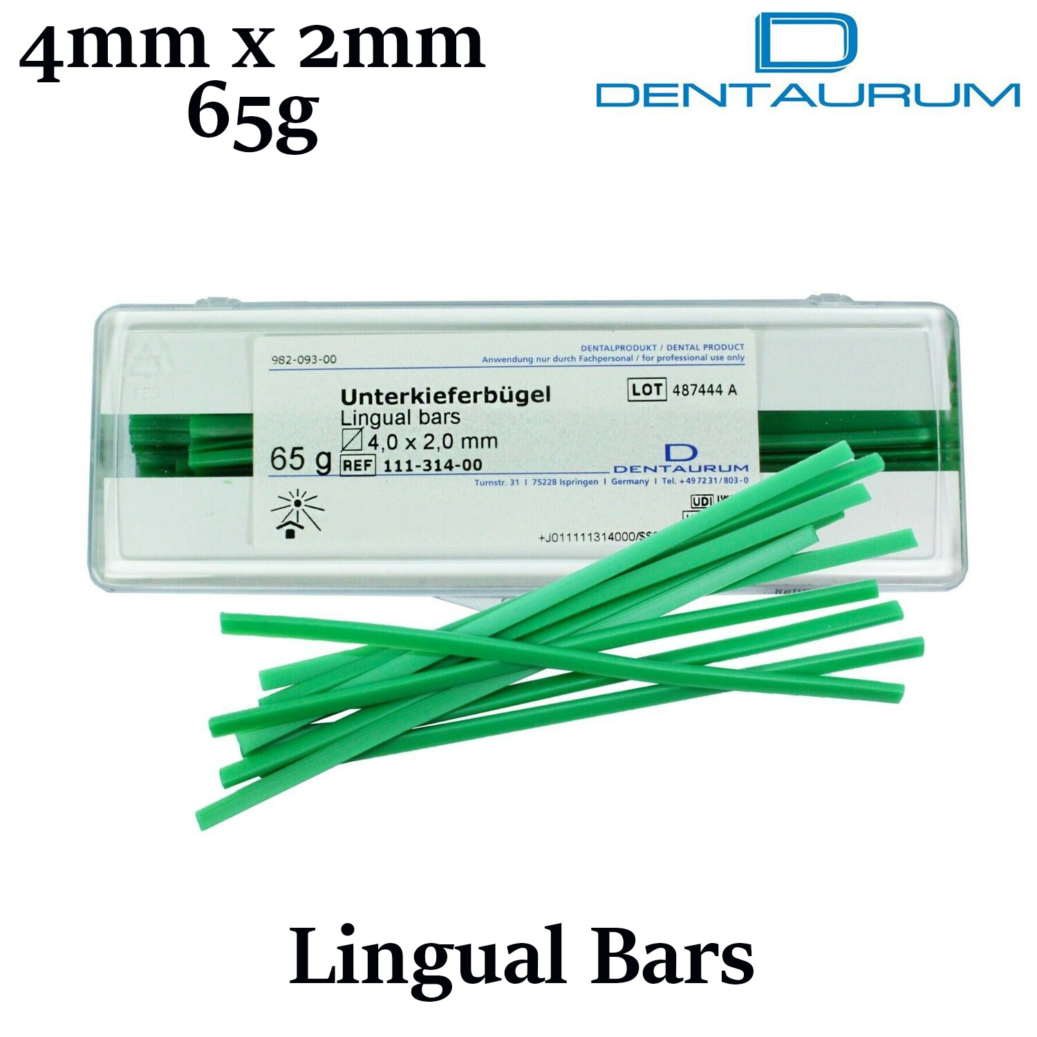 Dental Orthodontic Dentaurum Lingulal Bars Wax Model Casting Stick Rod 4.0×2.0mm
