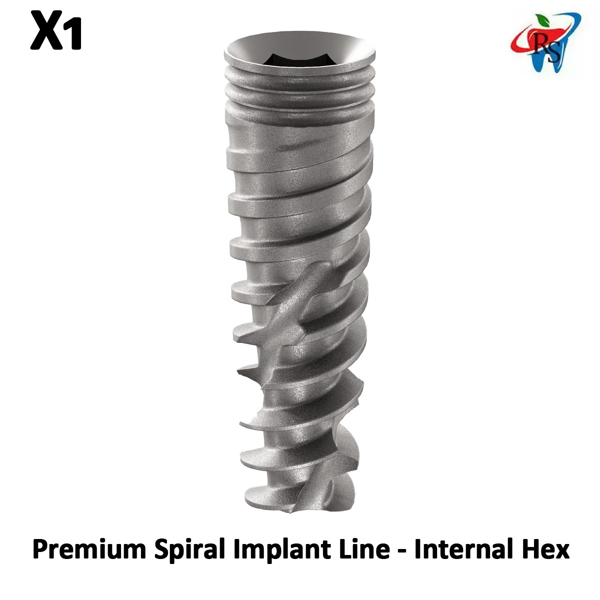 1x ABA Aggressive Spiral Fixture SLA Surface Titanium Dental Int Hex 2.42mm