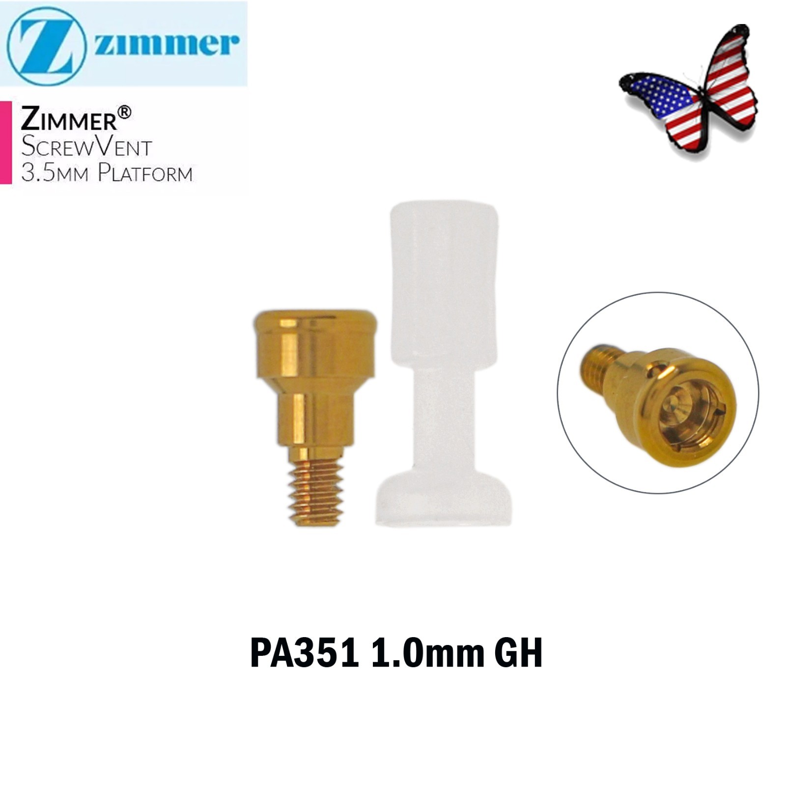 US Dental Locator Abutment Zimmer Screw-Vent 3.5mm/4.5mm Overdenture Attachment