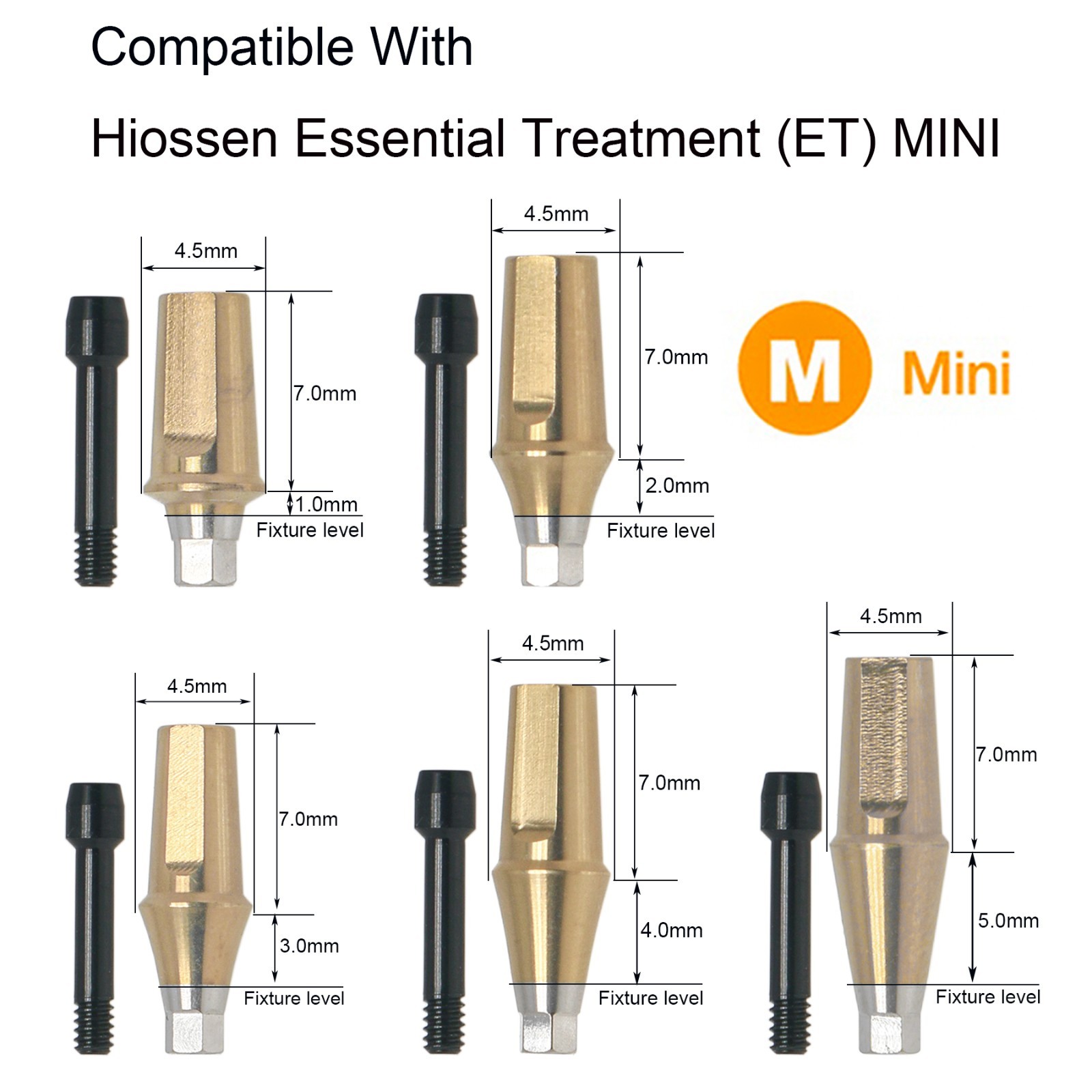 US Hex Mini/Regular Straight Transfer Abutment Compatible with Osstem Hiossen
