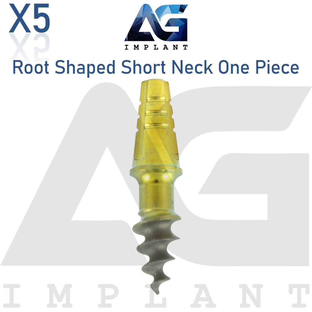 5 Root Shaped Short Neck One Piece Fixture System Titanium RBM surface
