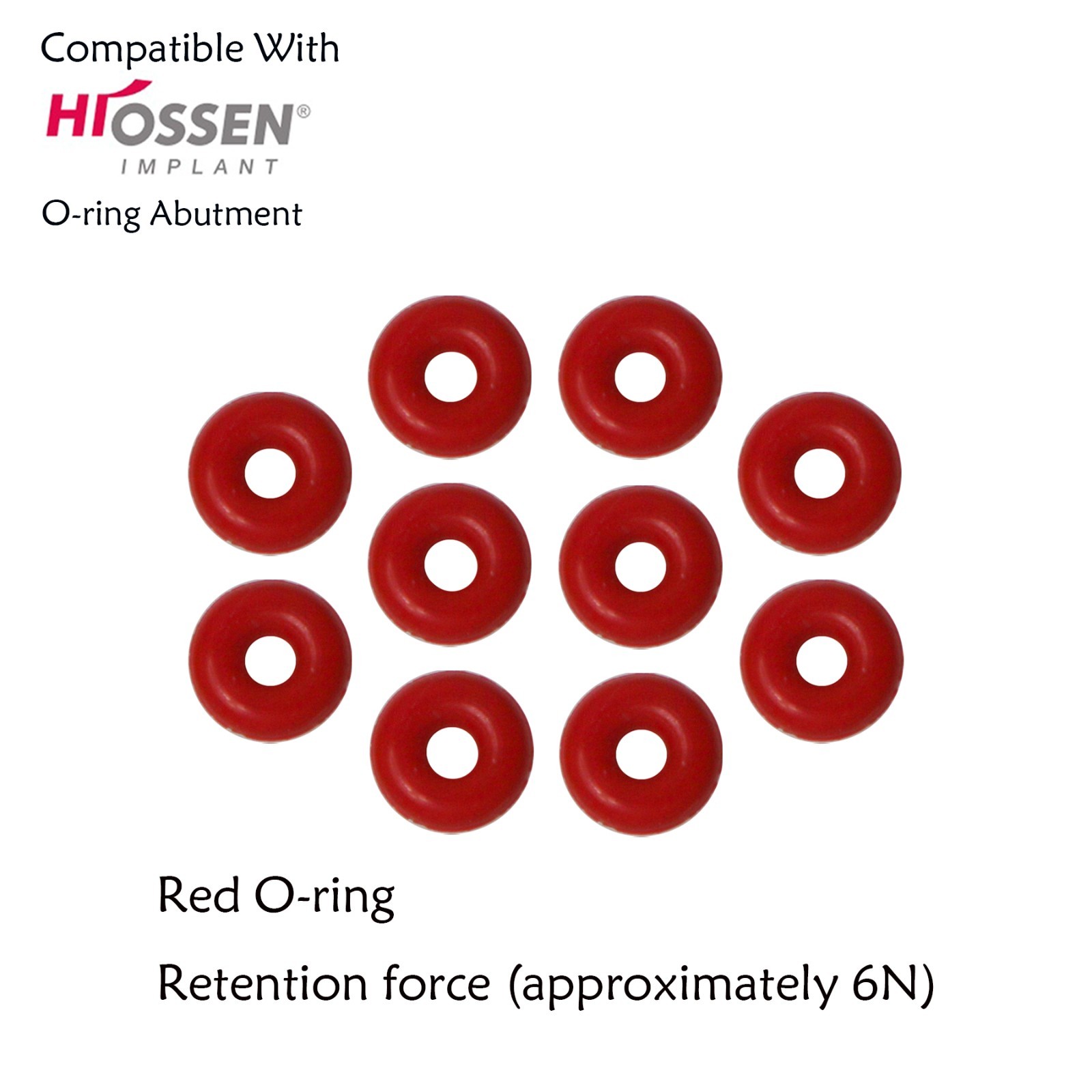 10PCS Implant Dental O-ring Kit for Ball Abutments Attachment for Hiossen Osstem
