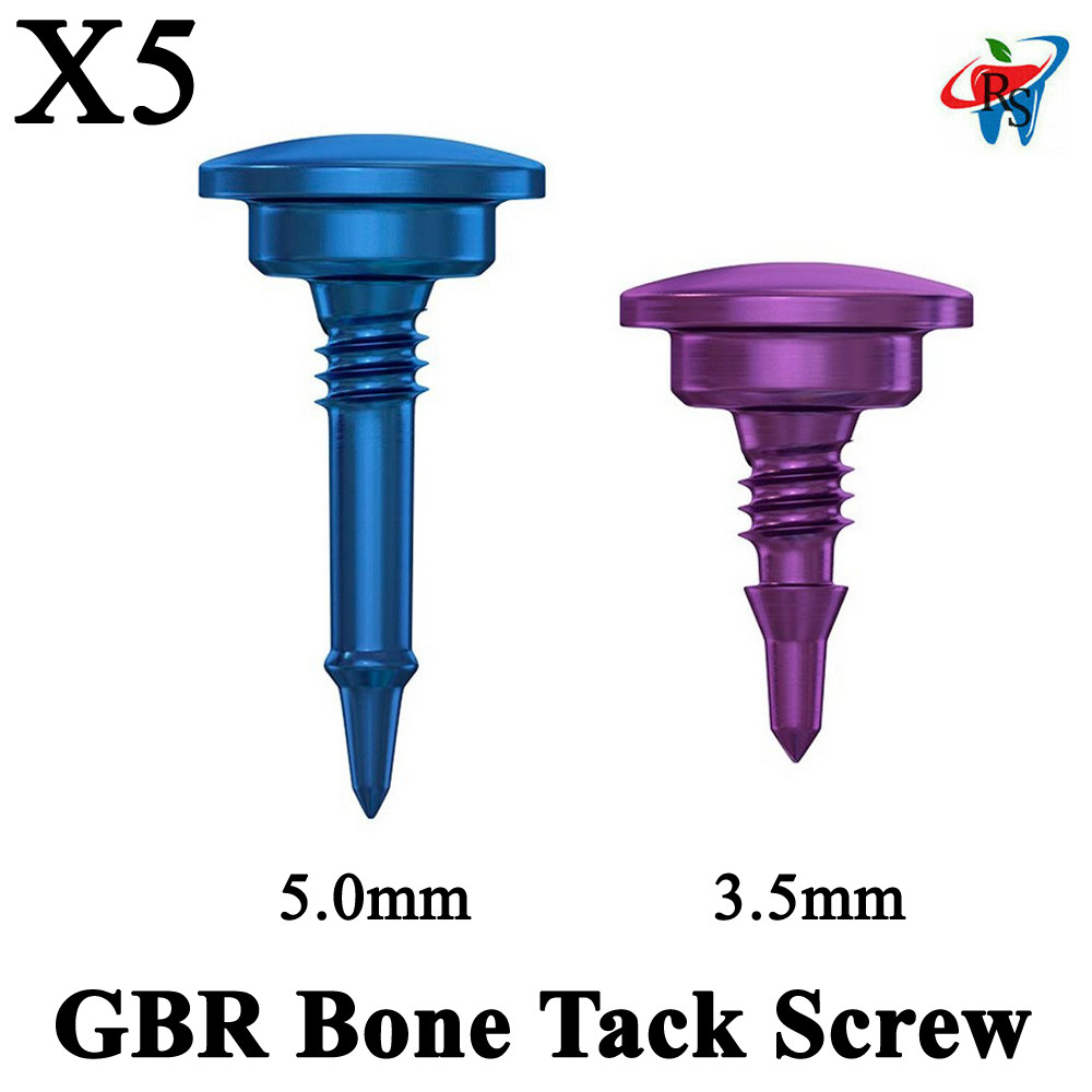 5pcs Dental GBR Bo ne Tack Screw Surg ical Membrane Fixation