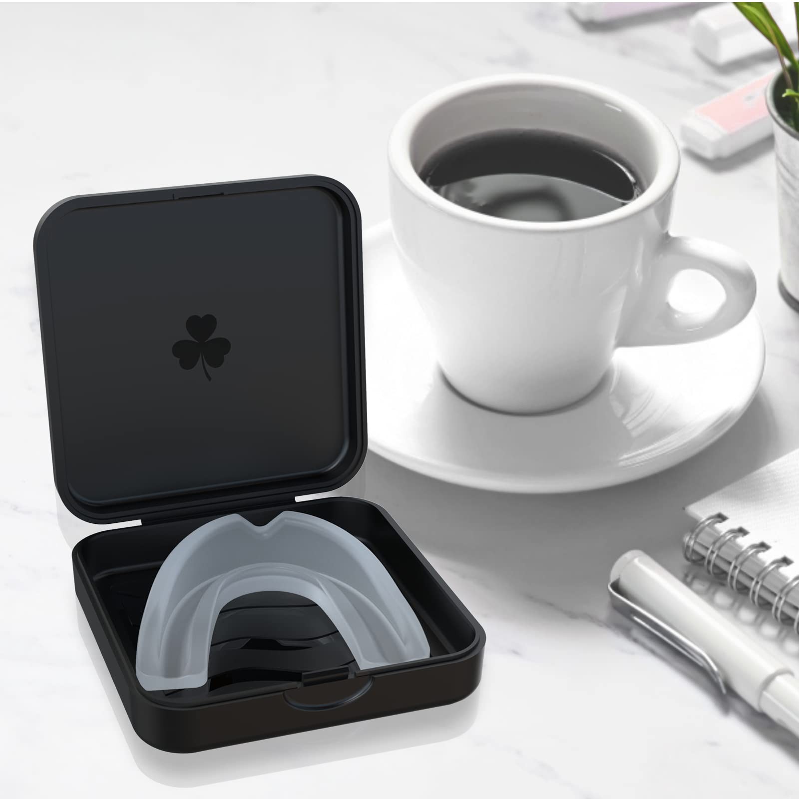 ZIZNBA Aligner and Retainer Cases,(2 Pcs) Denture Case, Durable Black