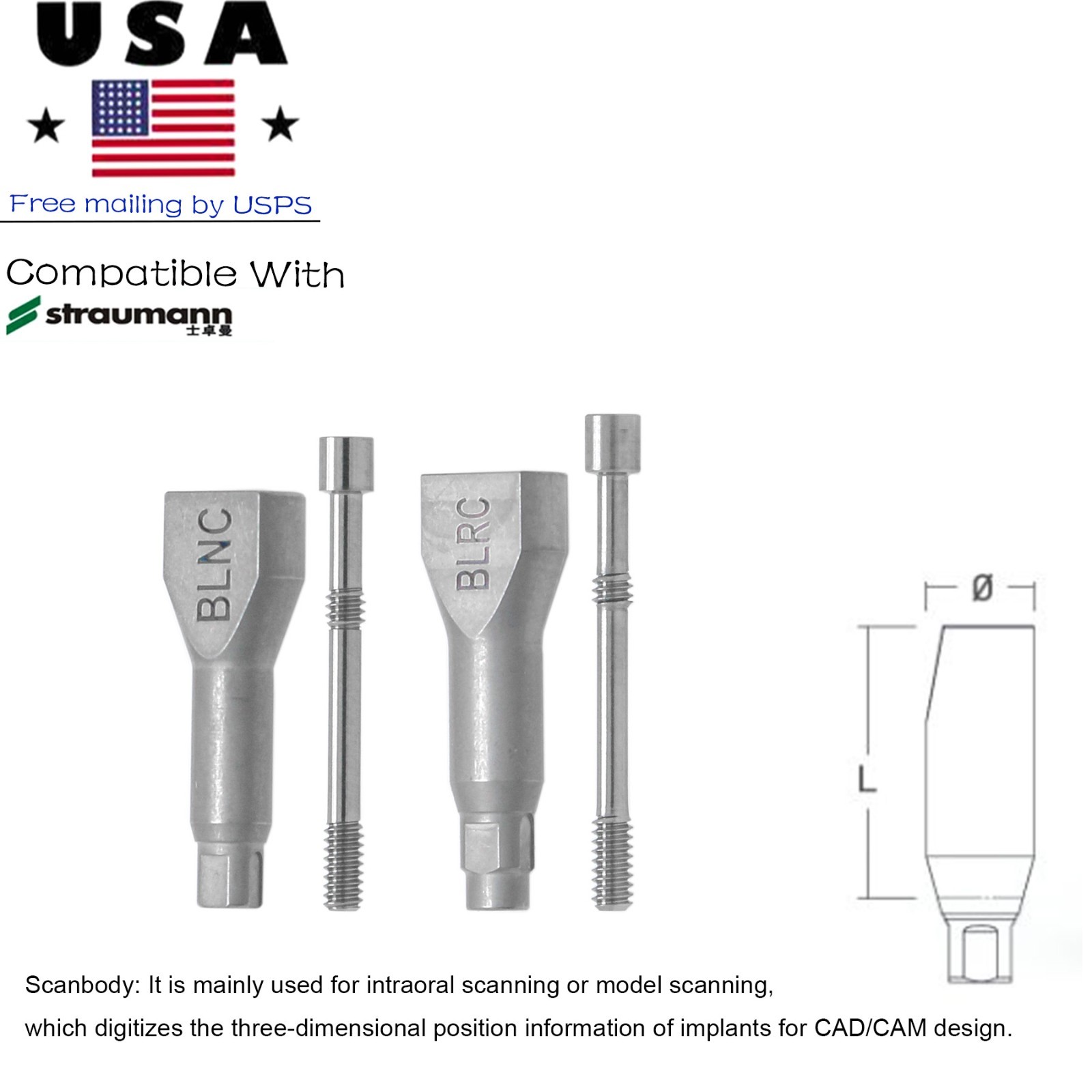 US Straumann B0ne Level NC/RC Healing Abutment Scanbody Analog Impression Coping