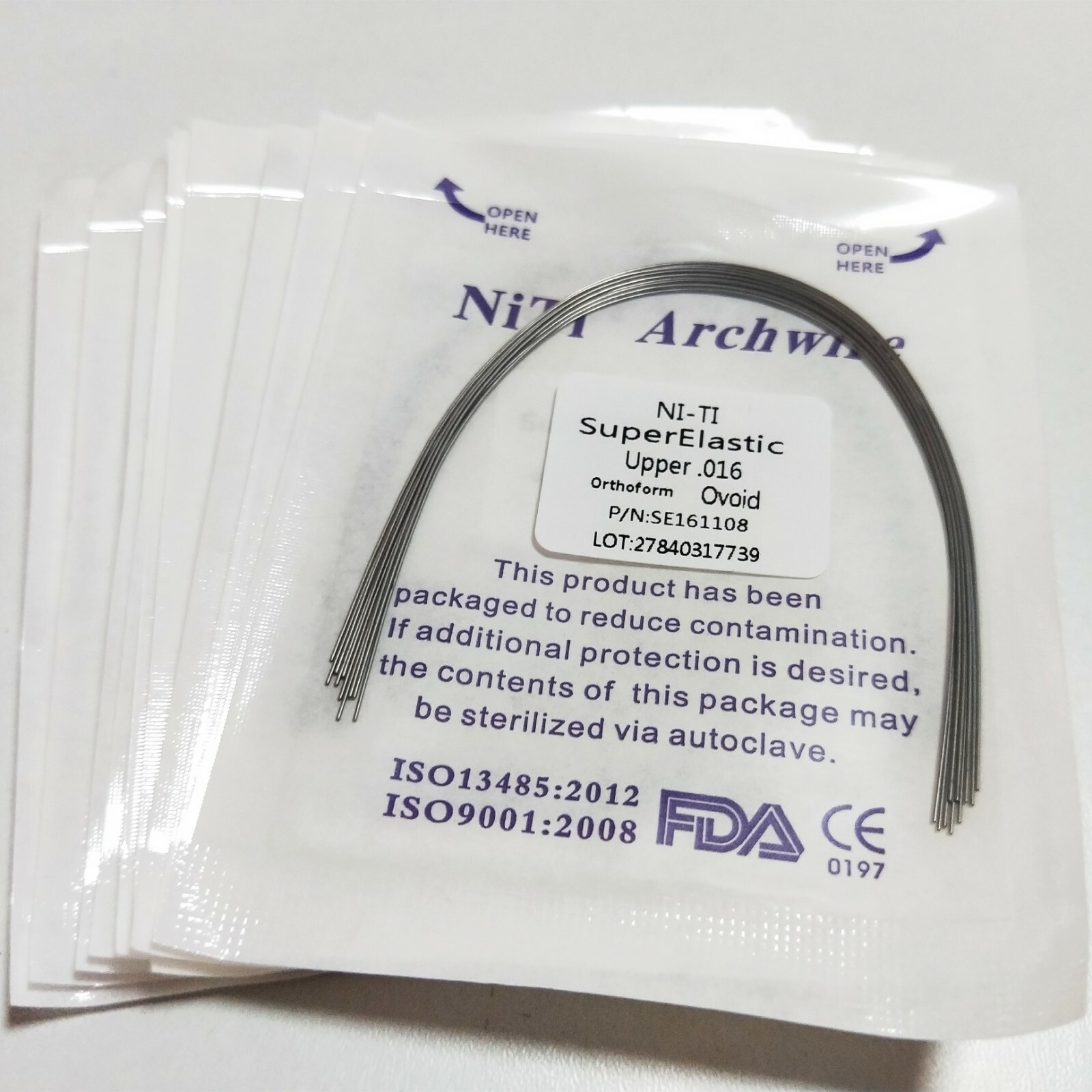100 Pcs Dental Round Arch Wire & 20 Pcs Metal Bracket MIni Roth 022 345 Hooks