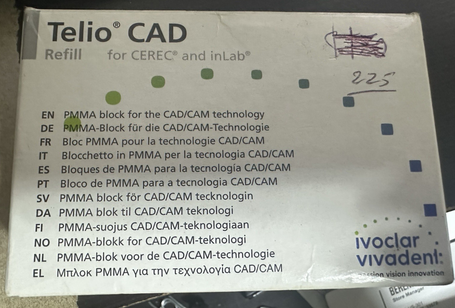 Telio® CAD Blocks for CEREC®/InLab, Refills-Size LT A2 B40L 3ct