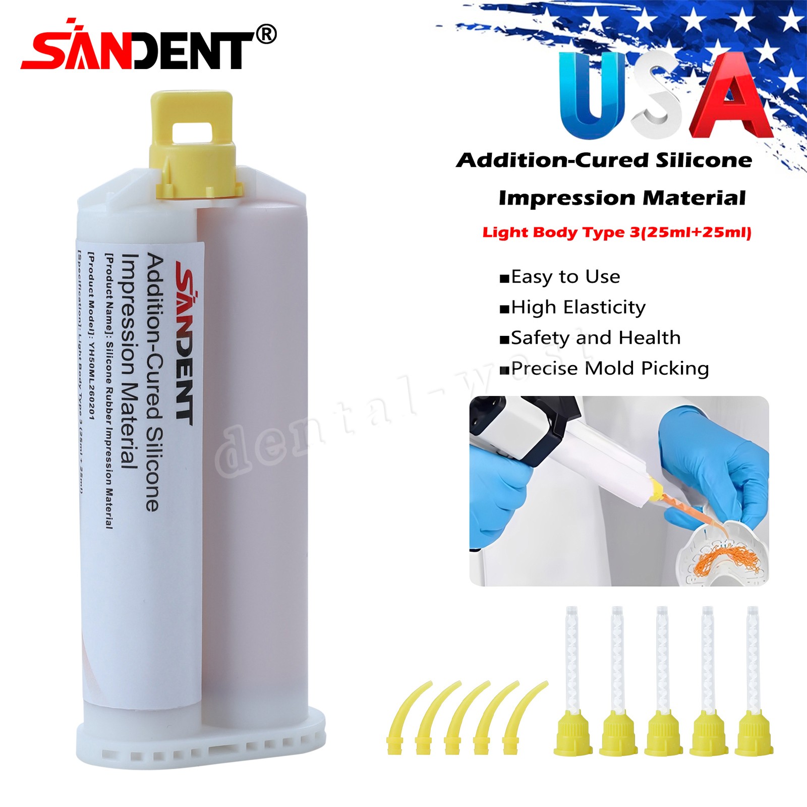 24Pcs Dental Light Body Fast Rapid Set Dental Impression Material 50mL VPS PVS