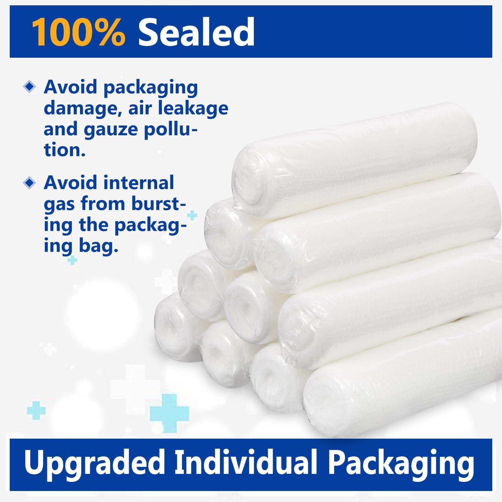 YesBes 24 Pack Gauze Rolls, 4 in x 4.1 Yards, 4 Inch x yards, A-24p