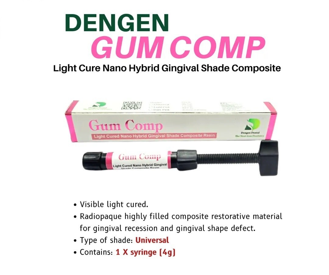 DenGen Gum Comp Light Cured Nano Hybrid Gingival Shade Composite Resin Free Ship