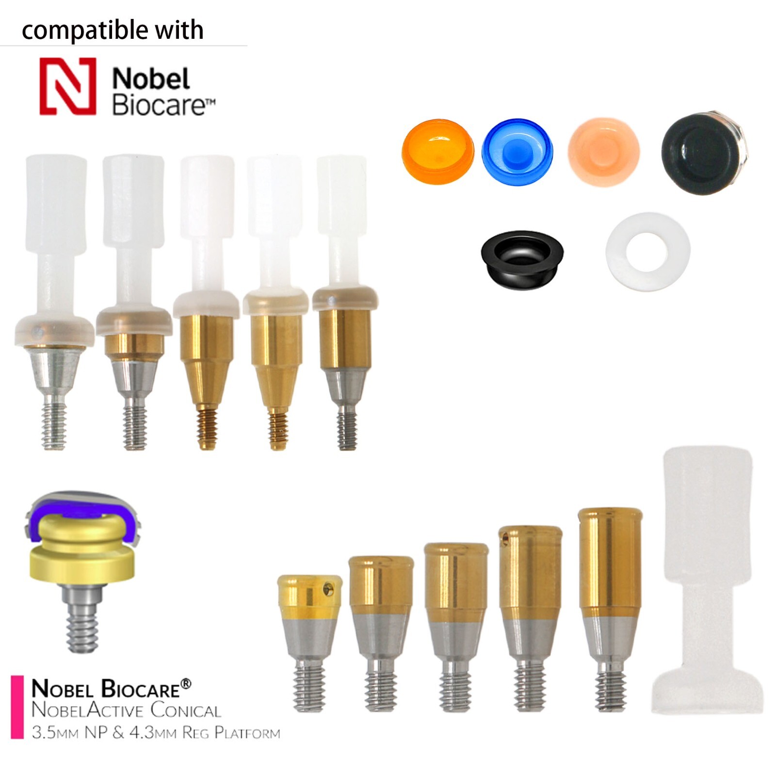 US Nobel Biocare Hex Implant for NP/RP Healing/locator Abutment Analog Scan Body