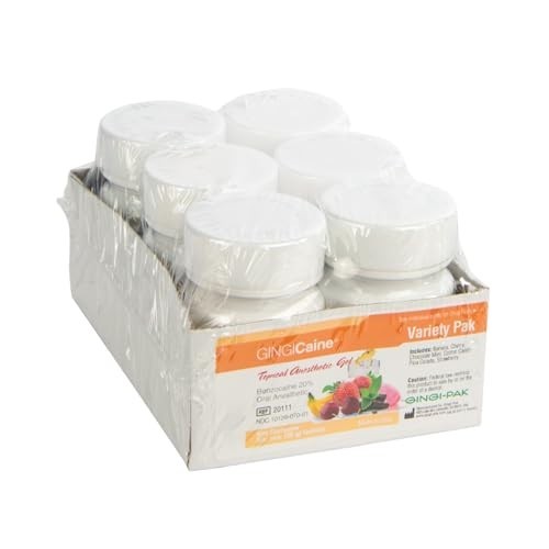 Gingicaine Topical Anesthetic Gel 20% Benzocaine Variety Pack 6 Pack