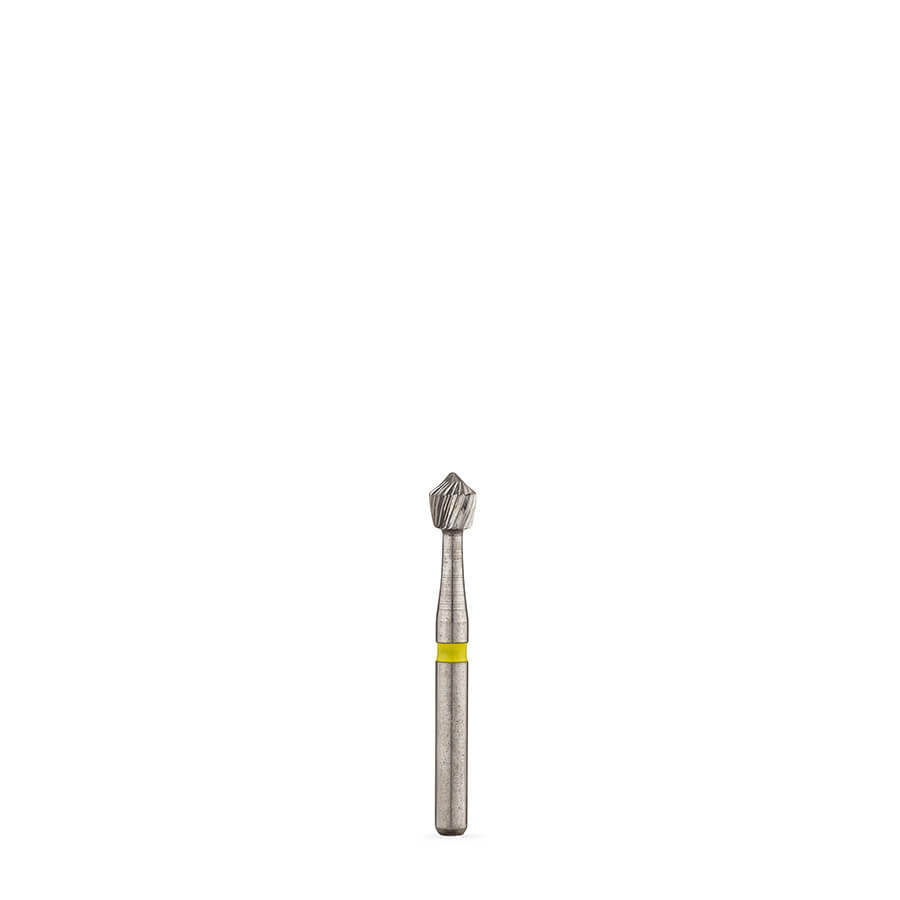 Brasseler Finishing H53 Extra-Fine Topspin Acorn Yellow Carbide Burs (5/Pack)