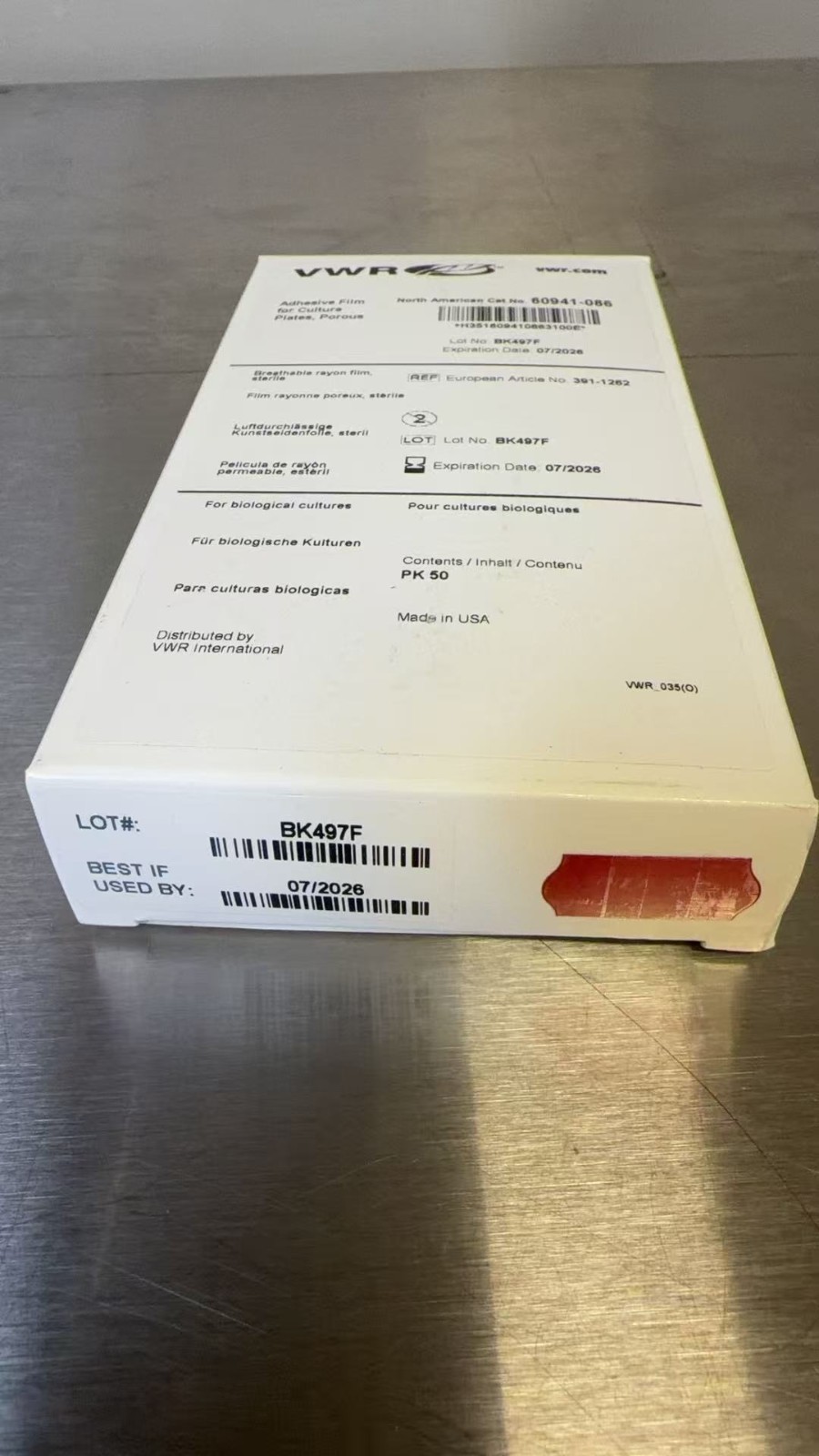 VWR Rayon Adhesive Film For Culture Plates, 50/pk, 60941-086