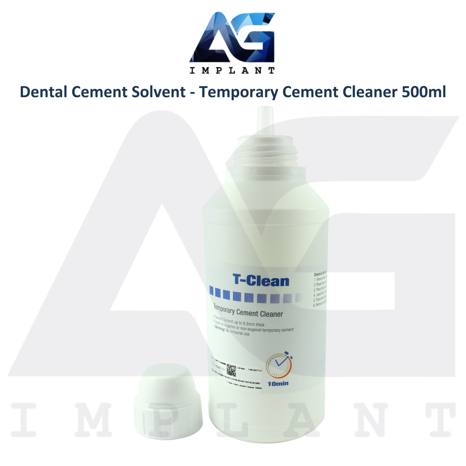 T-Clean Dental Temporary Cement SoIvent 500ml Fast and Safe Residue Remover