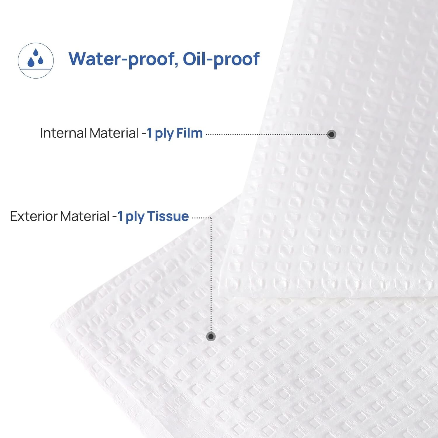 500PCS JMU Dental Headrest Covers Paper Chair Sleeve Waterproof 10″x13″ White
