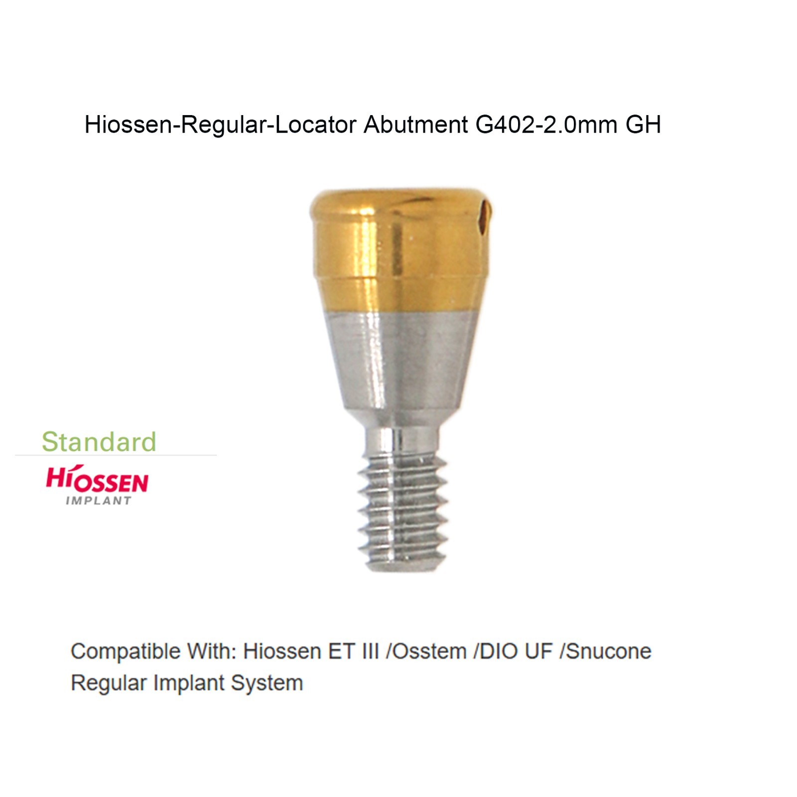 Hiossen Overdenture Locator Abutment Male Cap Inserts fits Oss Regular Implants