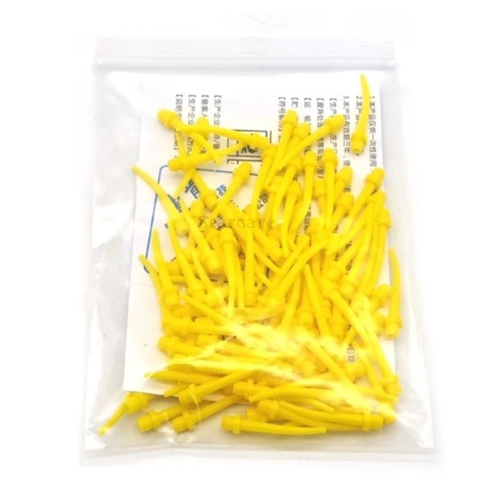 100/1000Pcs Dental Yellow Intra Oral Impression Material Mixing Tips Disposable