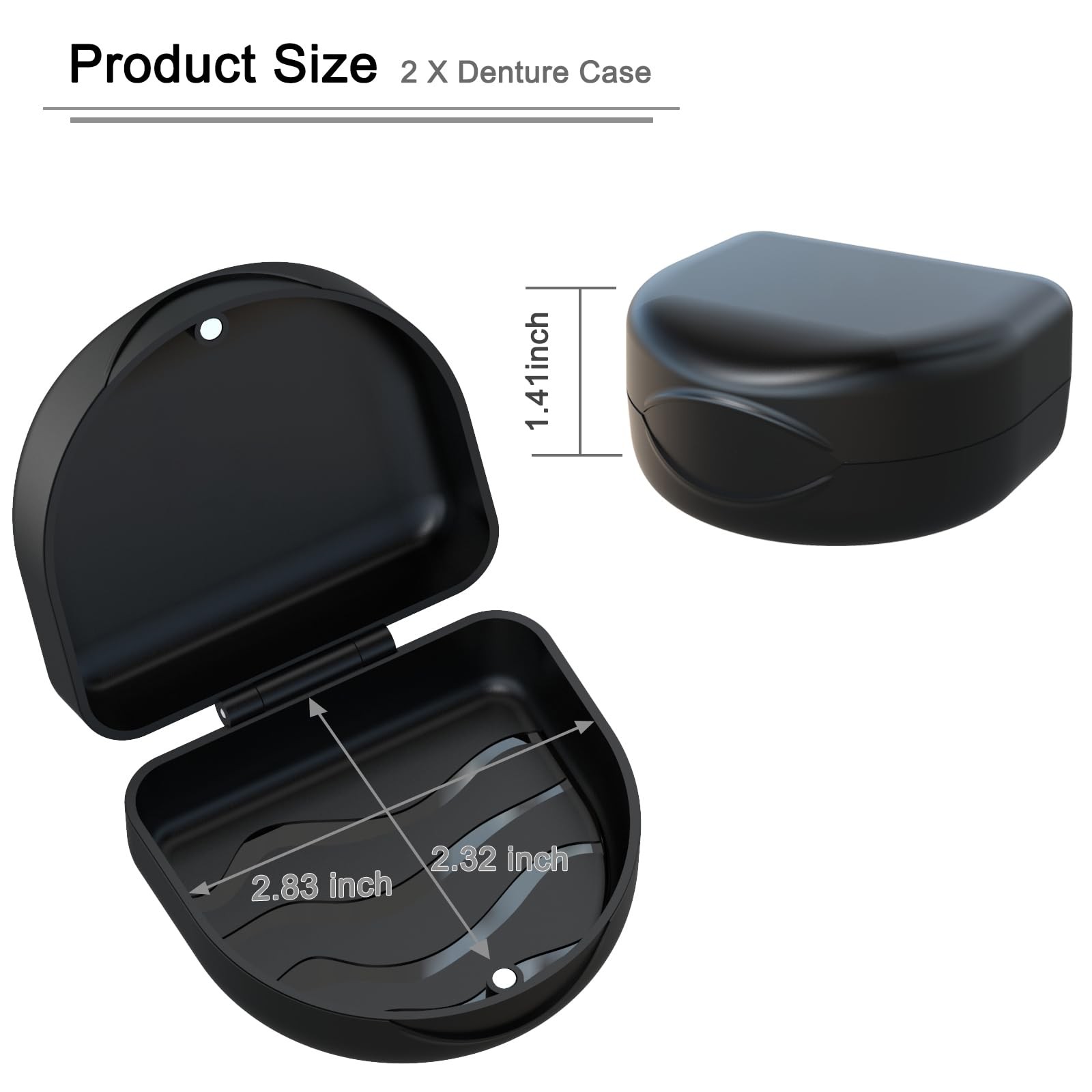 Retainer Case Denture Case: BVN Orthodontic Dental Case, Slim 1pcs, Black