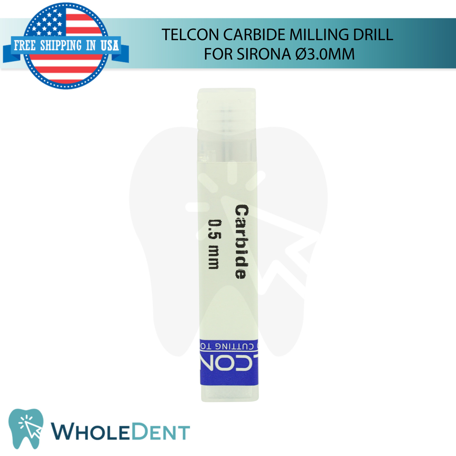 Dental Telcon Carbide Milling Drill Compatible with Sirona Ø3.0mm Restorations