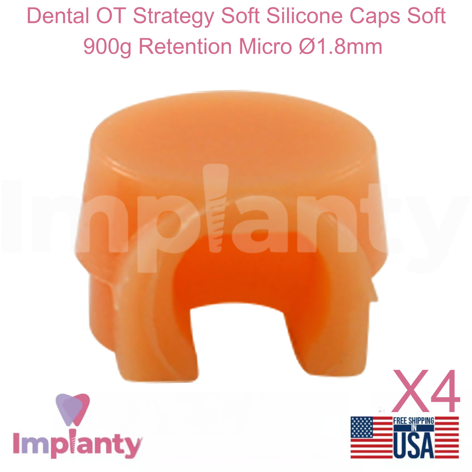 4x Dental OT Strategy Soft Silicone Caps Soft 900g Retention Micro Ø1.8mm