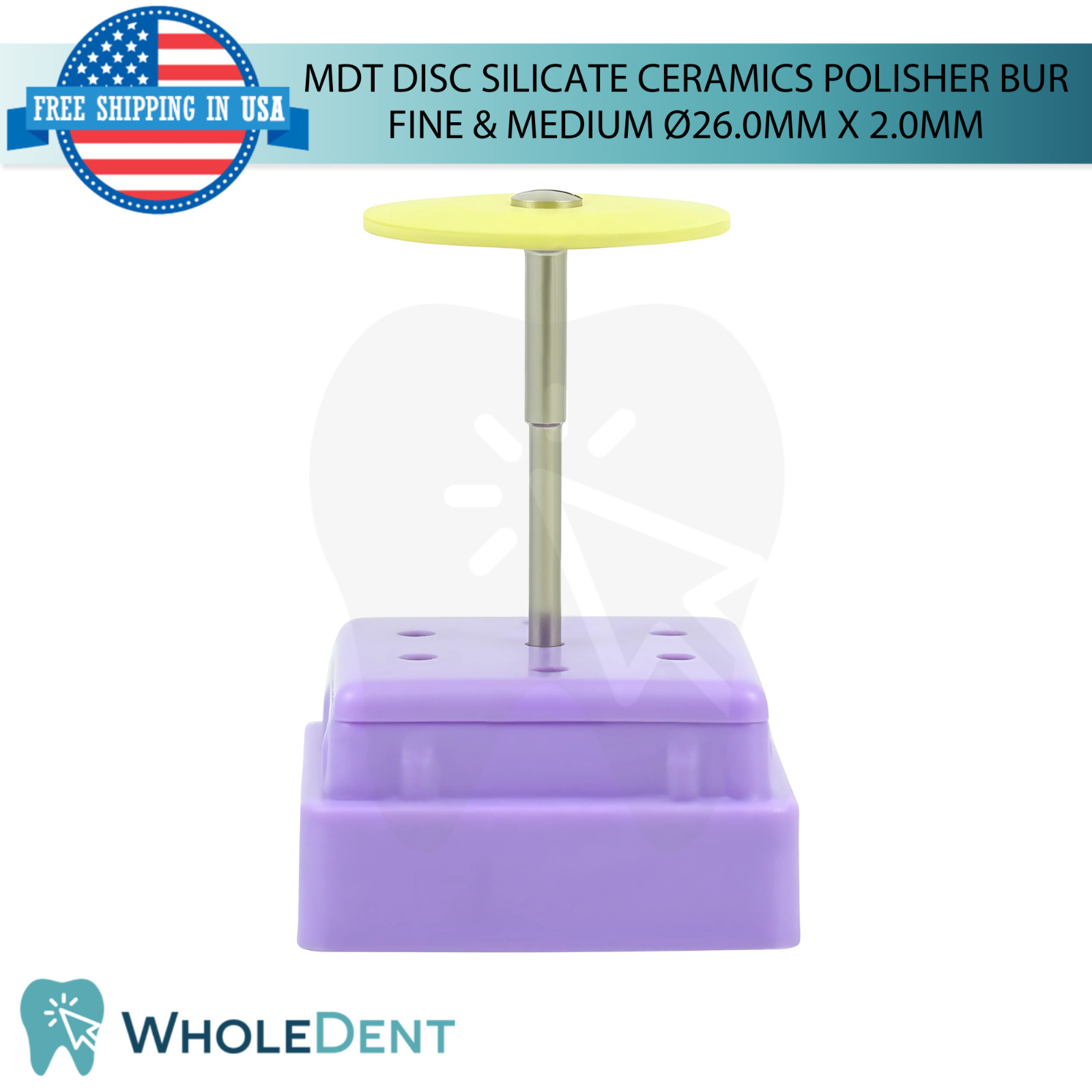 Dental MDT Disc Sil!cate Ceramics Polisher Bur Surface Coverage Ø26.0mm X 2.0mm