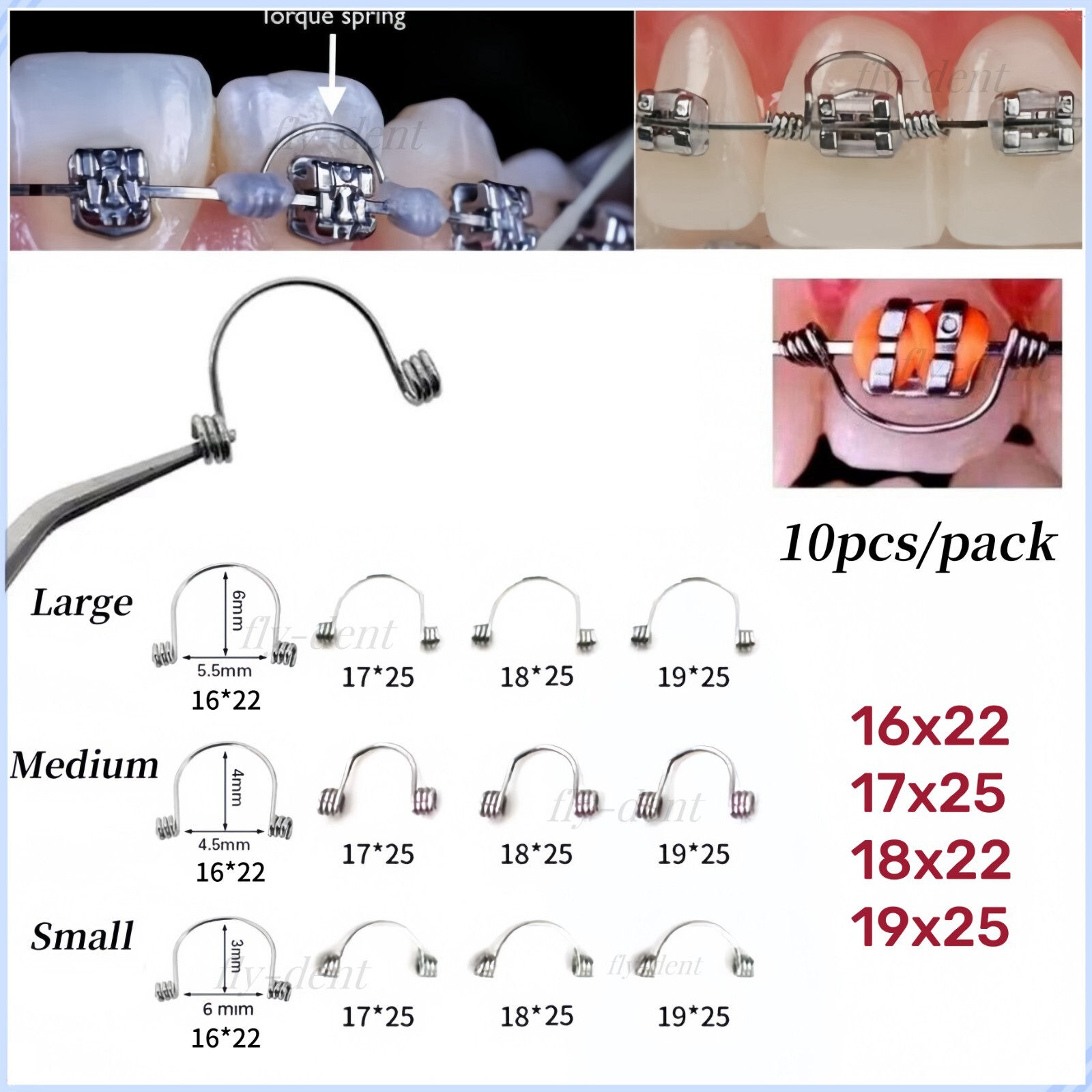 Dental Orthodontic Anterior Teeth Torquing Torque Springs Rectangular Spring SML