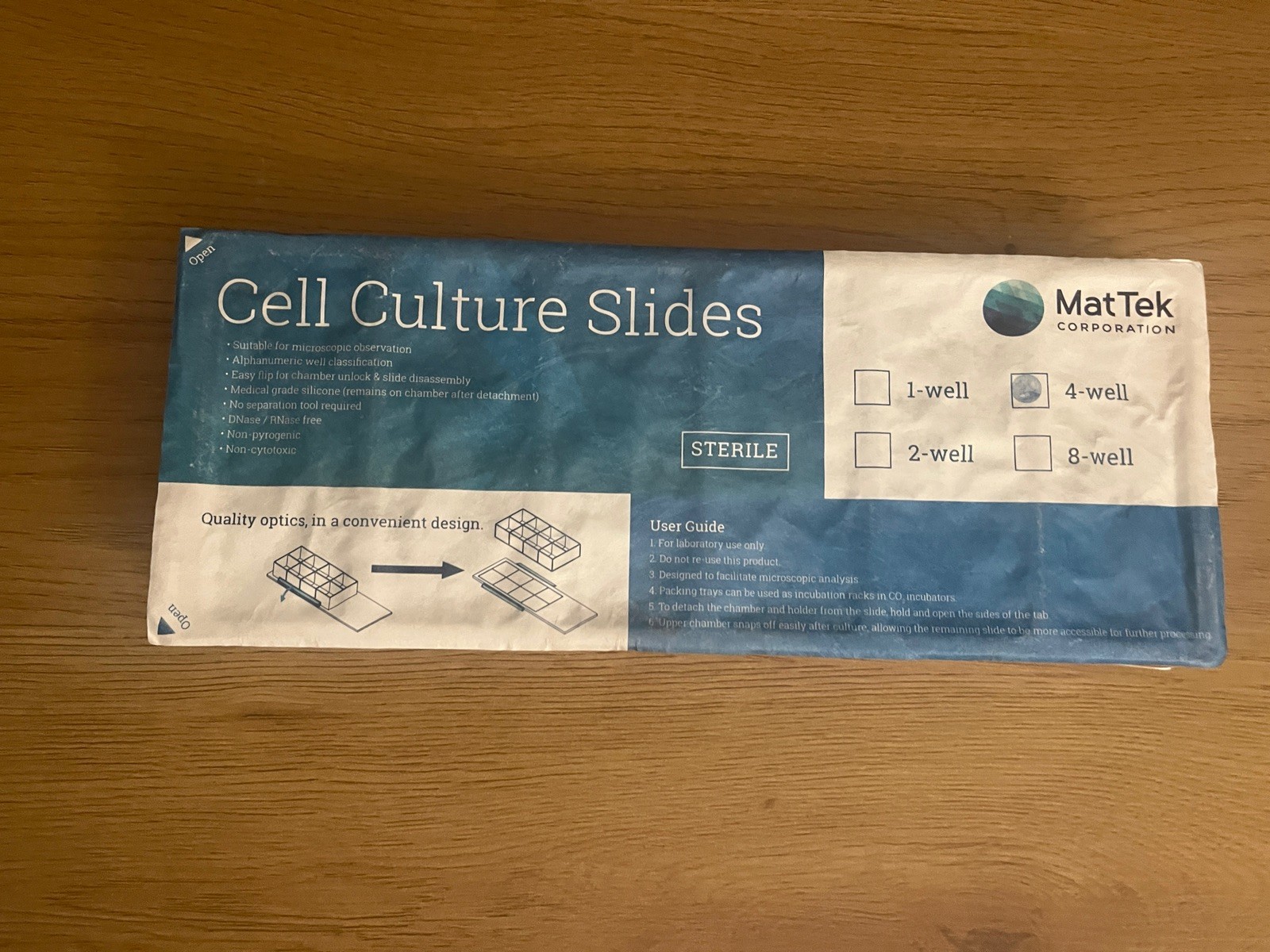 MATTEK CCS 4 CELL CULTURE SLIDES 4 WELL