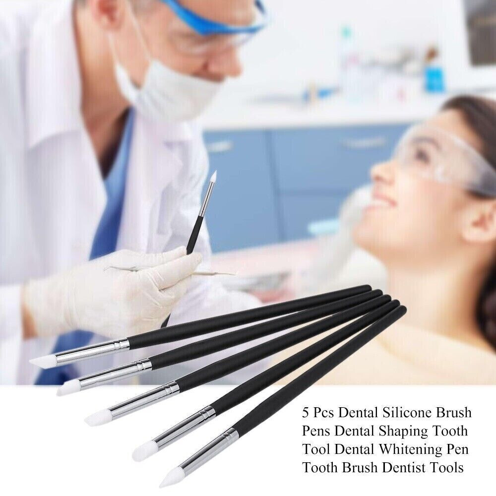 3 Set Dental Ceramic Silicone Brush Adhesive Resin Veneer Pen Black+Grey+White