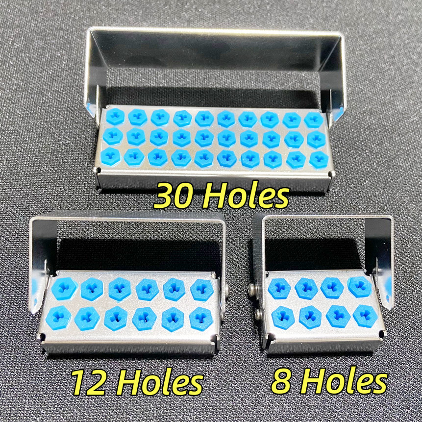 Dental Implant Drills Organizer Holder Sterilization Box Bur Block 8/12/30 Hole