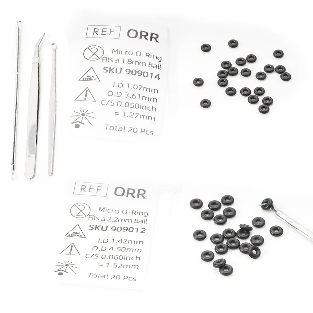 Sterngold Mini Implant O-Ring Kit for 2.2mm & 1.8mm Ball Housing, Black