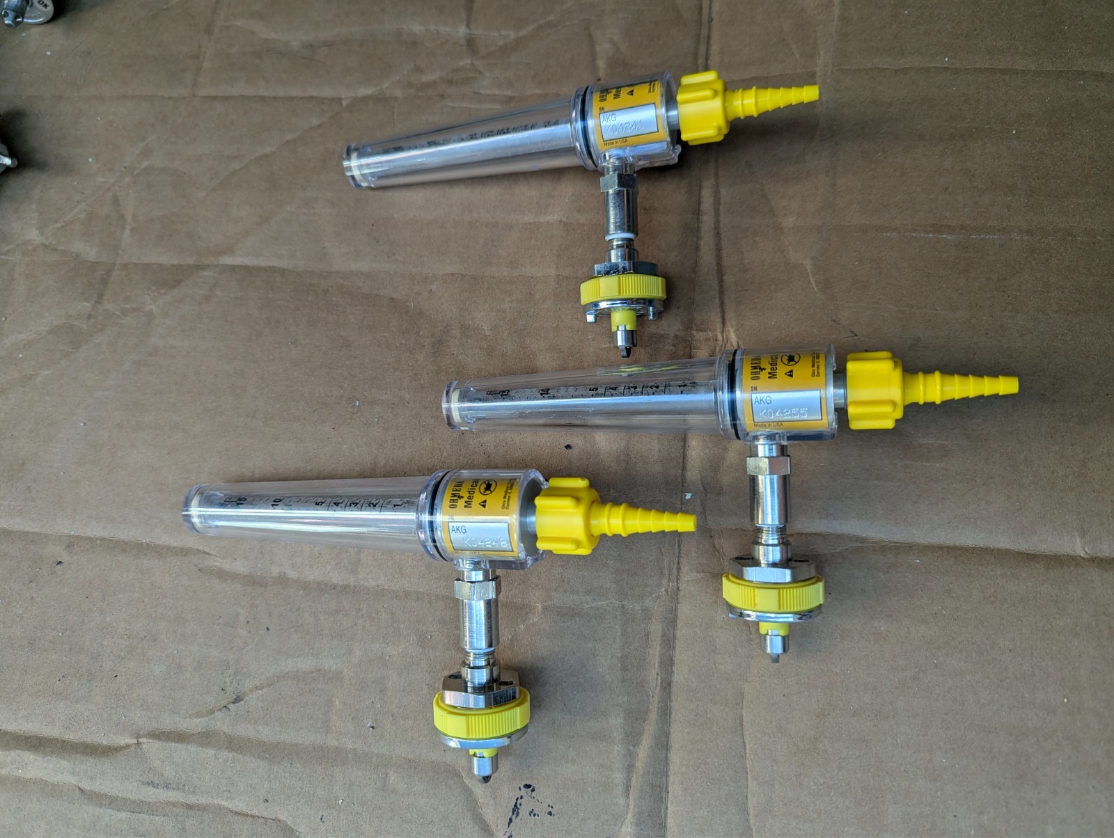 Lot of 3 Ohmeda Medical Air Flowmeters, 0-15 L/min, Ohio Medical Corp.