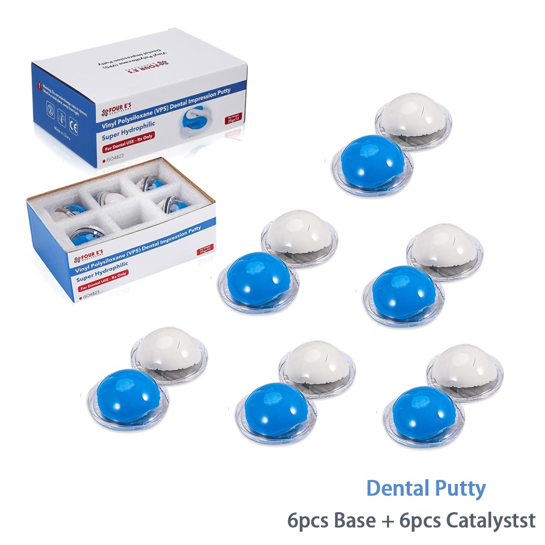 Dental Putty Fast Set VPS Dental Impression Material (400g Base&400g Catalyst)