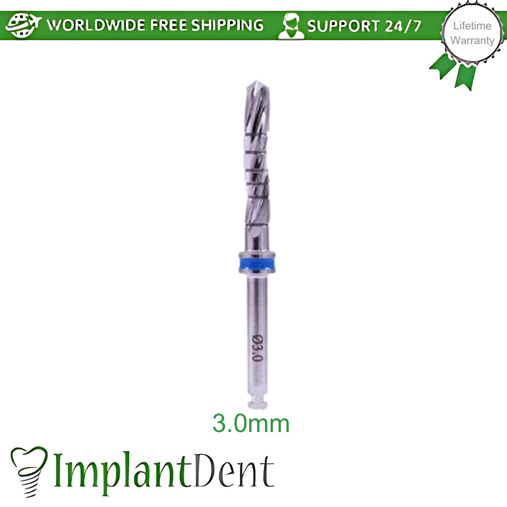 1x Dental Straight Drills 16mm External Irrigated Stainless Steel Dentistry Tool