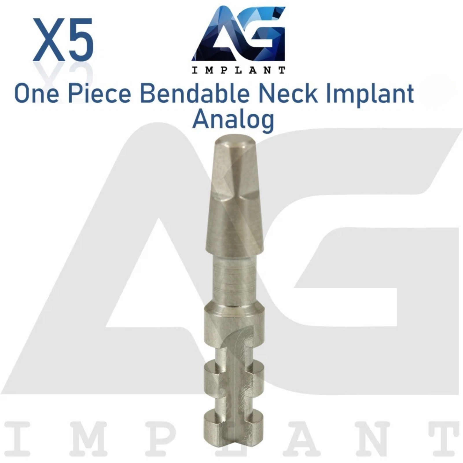 5x Dental Analog Flexible Neck One Piece Fixture System Compatible Lab