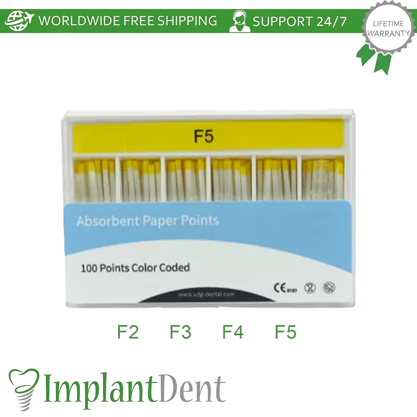 5x Dental Absorbent Paper Points For Protaper 100pcs/Pack Fast Drying Ro0t Canal