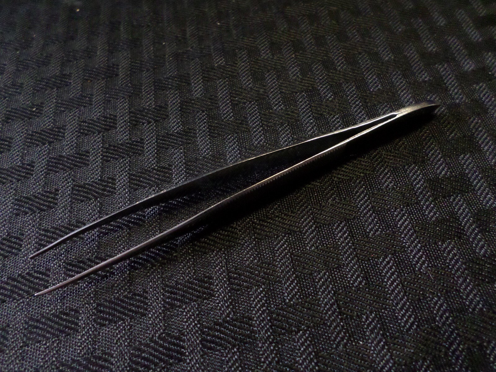 (2) Lab Stainless Steel 4-3/4” Point Serrated Tweezer Forceps 14mm x 2mm Grip