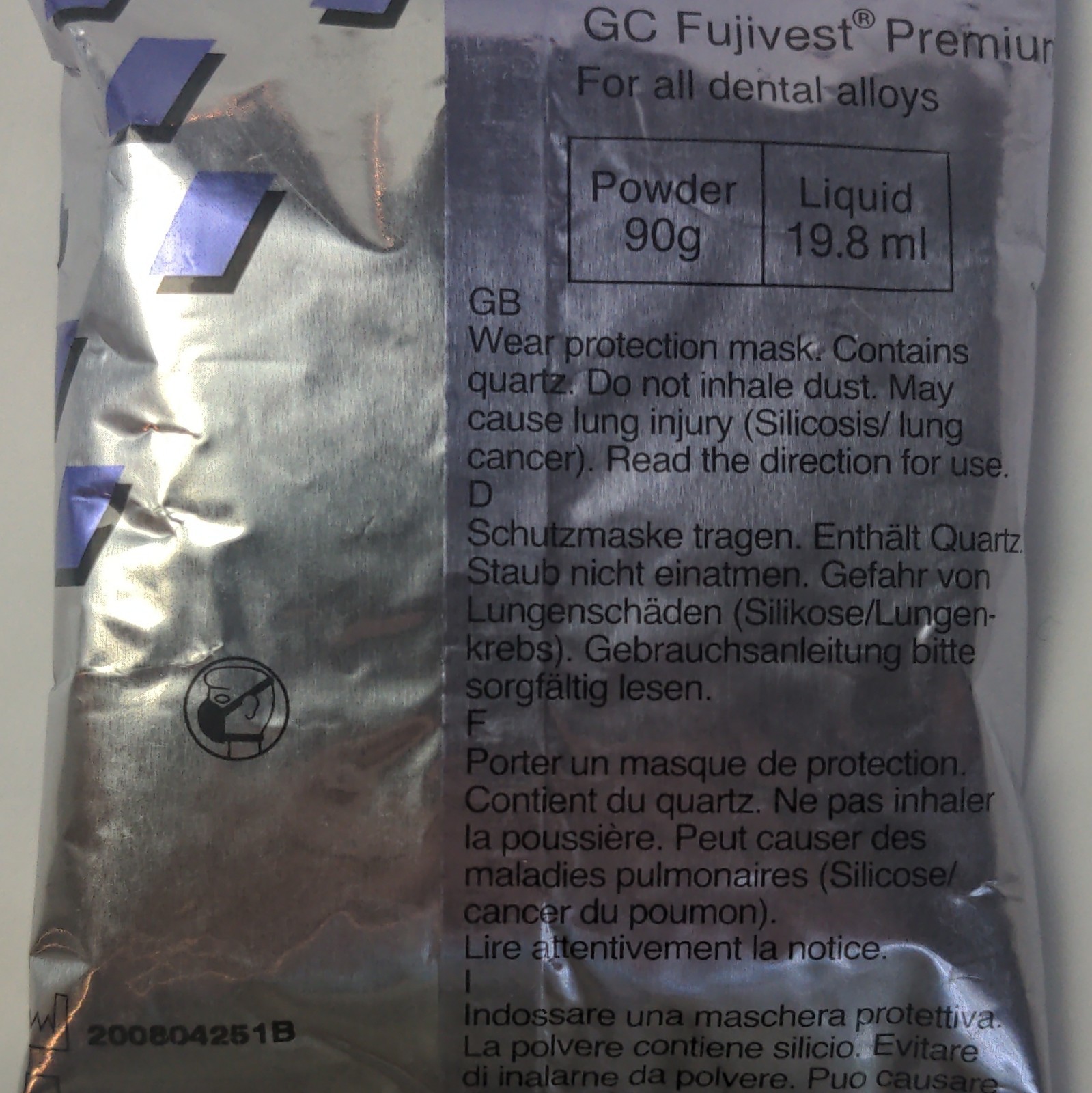 GC Fujivest Premium Phosphate Bonded Investment Powder 90g (5 Packs)