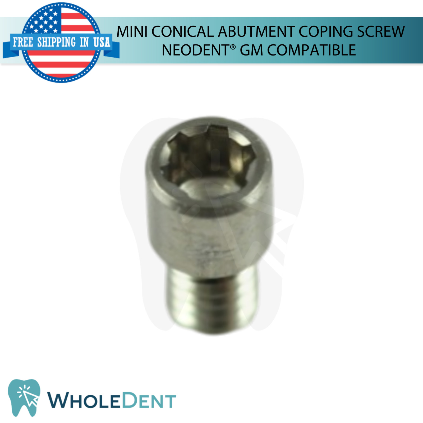 5x Dental Screw Mini Conical Prosthetic Coping Compatible with Neodent® GM